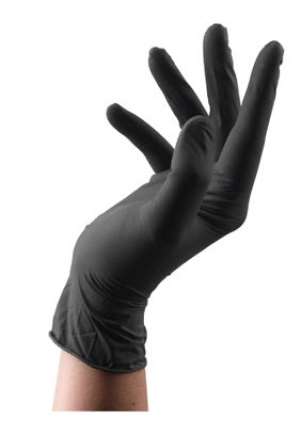 GANTS NITRILE NON POUDRES NOIR TM 7-8 /100